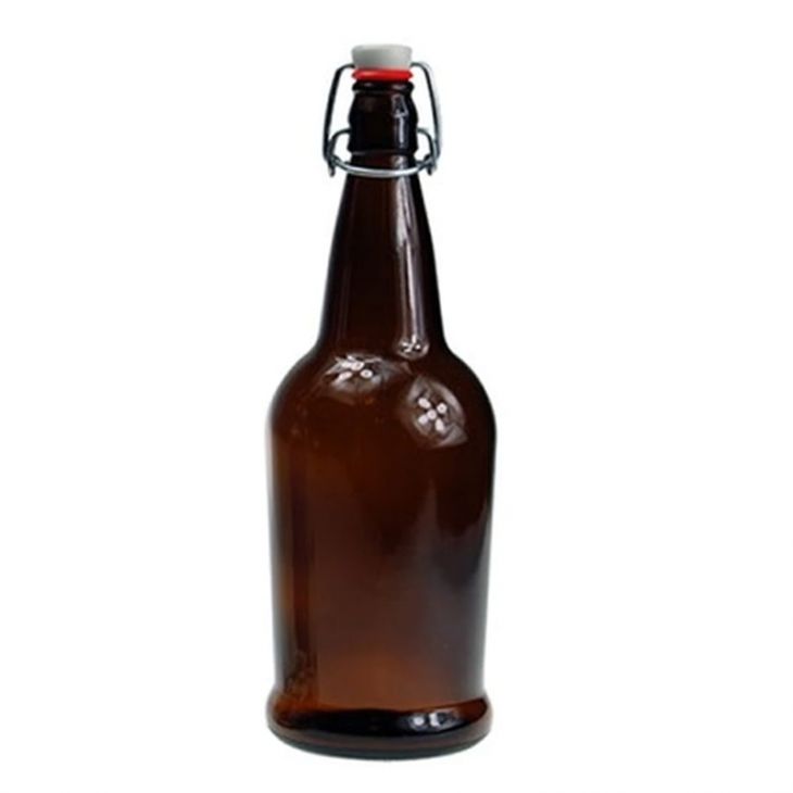 32 oz Custom Flip-Top Amber Growler with Flip-Top Seal Included main image